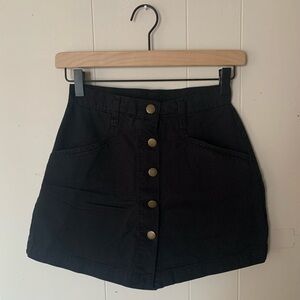 Los Angeles Apparel Black Button Front Skort Size S